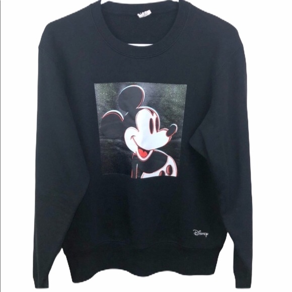 UT Tops - Walt Disney Black Sweatshirt Classic Mickie Mouse XS